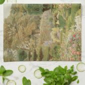 Rozen en Pinks van Elgood, Engelse tuin Theedoek (Gevouwen)