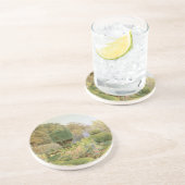 Rozen en Pinks van Elgood,  Engelse tuin Zandsteen Onderzetter (Zijkant)