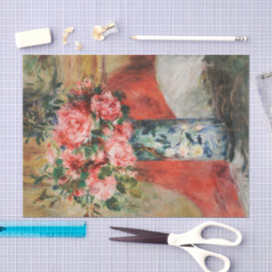 Rozen en pioenen in een vaas   Renoir Tissuepapier