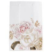 Rozen en Pioenen Speciale Gelegenheid Gift Bag Medium Cadeauzakje (Achterkant)