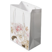 Rozen en Pioenen Speciale Gelegenheid Gift Bag Medium Cadeauzakje (Achterkant Gekanteld)