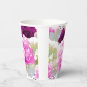 Rozen en Pioenrozen Bloemen Papieren Bekers (Links)