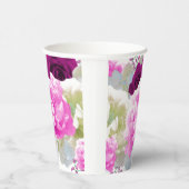 Rozen en Pioenrozen Bloemen Papieren Bekers (Rechts)