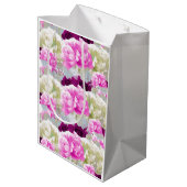 Rozen en Pioenrozen Gemengde Boeket Cadeautas (Achterkant Gekanteld)