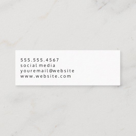 Rozen en poka Dots Mini Visitekaartje (Achterkant)