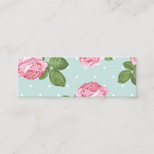Rozen en poka Dots Mini Visitekaartje (Voorkant)