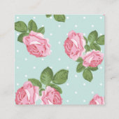 Rozen en poka Dots Vierkante Visitekaartje (Achterkant)