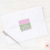 Rozen en Polka Dots: Blad van 20 Boekplaten Vierkante Sticker (Envelop)
