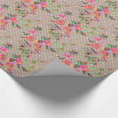Rozen en polka-stippen cadeaupapier (Hoek)