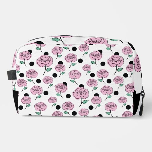 Rozen en polka stippen. toilettasje (Voorkant)