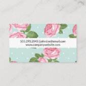 Rozen en polka stippen visitekaartje (Achterkant)