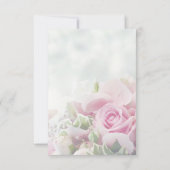 Rozen en pony Buds Elegant Floral Wedding RSVP Kaartje (Achterkant)