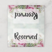 Rozen en pony Buds Wedding voorbehouden Plaatskaartje (Buitenkant ongevouwen)