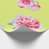 Rozen en pony waterverf illustratie patterna cadeaupapier (Hoek)