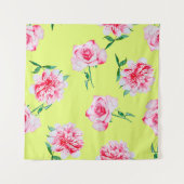 Rozen en pony waterverf illustratie patterna wandkleed (Voorkant (horizontaal))
