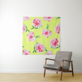 Rozen en pony waterverf illustratie patterna wandkleed (In situ)