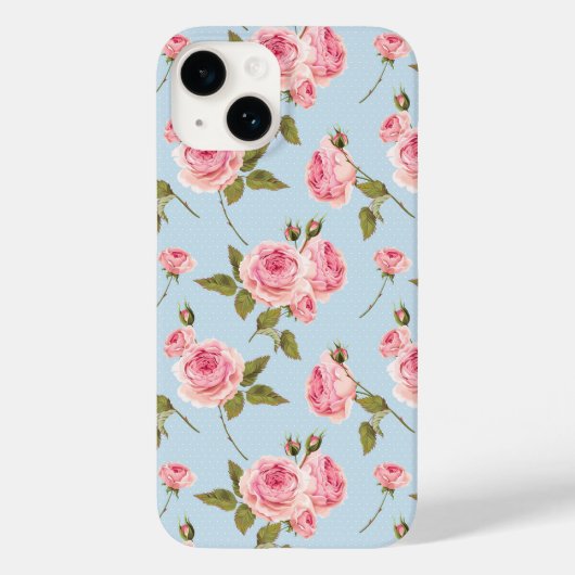 Rozen- en poolpuntenpatroon Case-Mate iPhone case (Achterkant)
