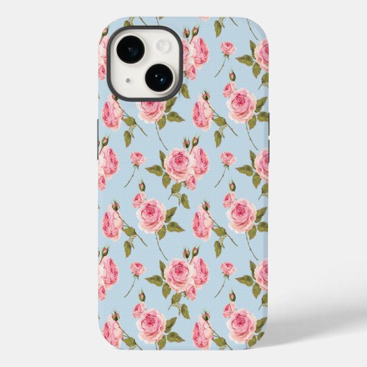 Rozen- en poolpuntenpatroon Case-Mate iPhone case (Achterkant)
