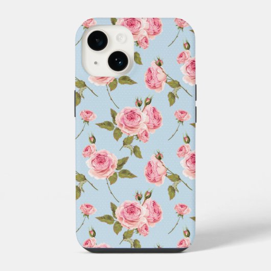 Rozen- en poolpuntenpatroon iPhone hoesje (Achterkant)