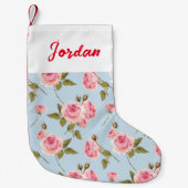 Rozen- en poolpuntenpatroon kleine kerstsok (Voorkant)