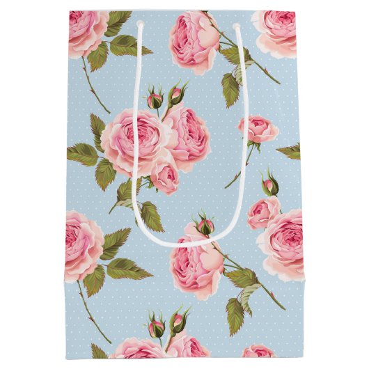 Rozen- en poolpuntenpatroon medium cadeauzakje (Achterkant)