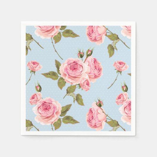Rozen- en poolpuntenpatroon servet (Voorkant)
