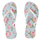 Rozen- en poolpuntenpatroon teenslippers (Voetbed)