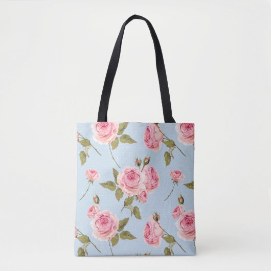 Rozen- en poolpuntenpatroon tote bag (Voorkant)
