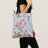 Rozen- en poolpuntenpatroon tote bag (Dichtbij)
