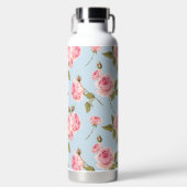 Rozen- en poolpuntenpatroon waterfles (Voorkant)