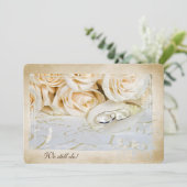 Rozen en Rings Vow Renewal nodigen uit Kaart (Staand voorkant)