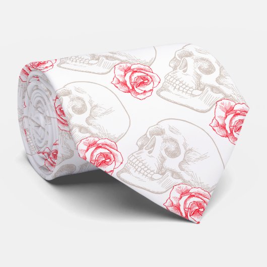 Rozen en rode rozen stropdas (Opgerold)