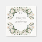 Rozen en Romance Bloemenbruiloft Servet (Voorkant)