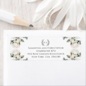 Rozen en Romance Monogrammed Retouradres Etiket (Insitu)