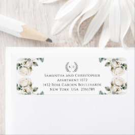 Rozen en Romance Monogrammed Retouradres Etiket