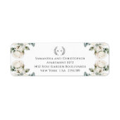 Rozen en Romance Monogrammed Retouradres Etiket (Voorkant)