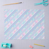 Rozen en Roze Blauw Wit Strepen Tissue Paper Tissuepapier (Craft)