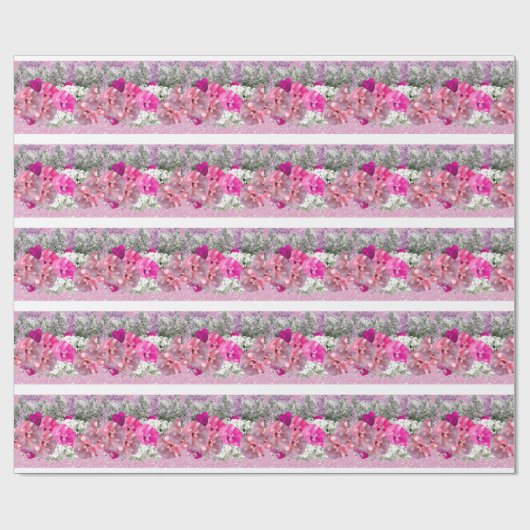 Rozen en roze geleidepapier cadeaupapier (Vlak)