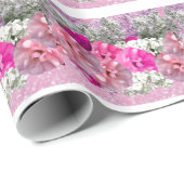 Rozen en roze nepsparpapier cadeaupapier (Rol Hoek)