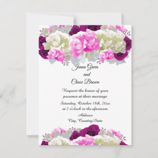 Rozen en roze pinda's - uitnodiging tot het indien (Voorkant)