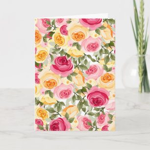 Rozen en rozen Farmhouse Shabby Chic Floral Kaart