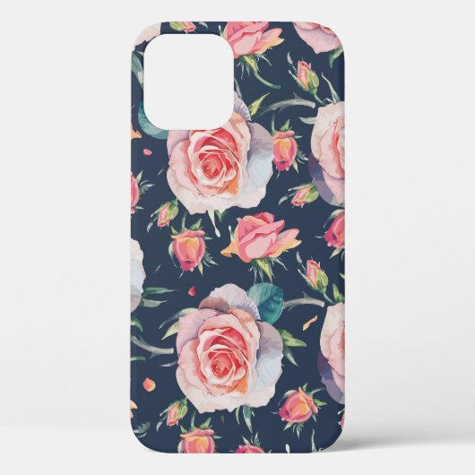 Rozen en rozenknoppen: Bloemen naadloos. Case-Mate iPhone Case (Achterkant)