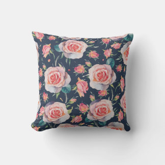Rozen en rozenknoppen: Bloemen naadloos. Kussen
