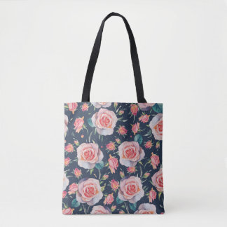 Rozen en rozenknoppen: Bloemen naadloos. Tote Bag