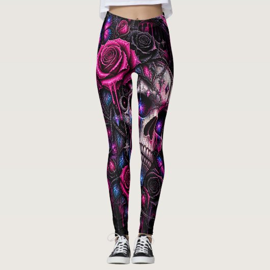 rozen en schedel- ARH Leggings (Voorkant)