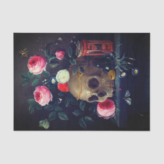 Rozen- en schedel-papier Tissuepapier (Voorkant)