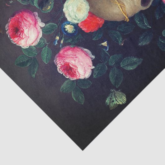 Rozen- en schedel-papier Tissuepapier (Detail)