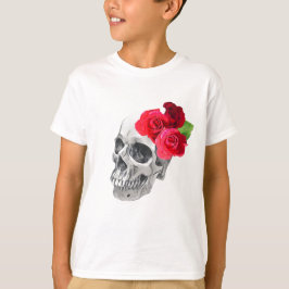Rozen en schedel t-shirt