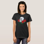 Rozen en schedel t-shirt (Voorkant volledig)