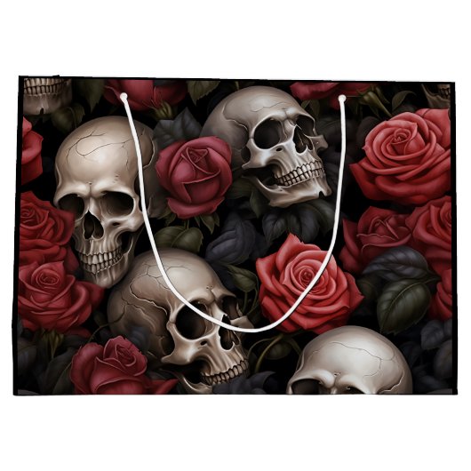 Rozen en schedels groot cadeauzakje (Achterkant)
